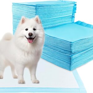 Baxcdyswe 60 Stück PIPI Matten für Hunde, 60 x 90cm Trainingspads, Wickelunterlagen Einweg, Pinkelmatte Training, Einmalunterlagen Auslaufsicheres 5-Lagiges Design mit Schnell Trocknender Oberfläche