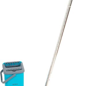 Beldray LA067234EU Bodenwischer Wischmopp Set mit Eimer – Mikrofaser 360° Flachwischer, Platzsparender Kompakter Eimer mit 2 Kammern, 2.5LWasserkammer, Wringer Und Schmutzabstreifer Abschnitt, Turkis