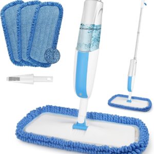 Sprühwischer Bodenwischer, FORSPEEDER Wischmopp mit Sprühfunktion mit 410ml Wassertank Trocken-Nassmopp Sprühwischer Bodenwischer mit 3 Waschbaren Mikrofaser Pads Wischer Boden Spray Mop