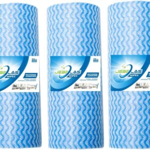JEBBLAS Putzlappen Rolle,3 Rollen Lappen Küche 150 Stück,Weich, Saugfähig,Dick.