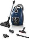Bosch Staubsauger mit Beutel Serie 8 BGL8XPER, ideal für Allergiker, Hygiene-Filter, 10 Jahre Motorgarantie, XXL-Polsterdüse, XXL-Fugendüse, langes Kabel, Made in Germany, leise, 700 W, blau