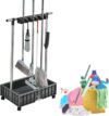 Mobile Besenhalterung Gartengerätehalter Besenhalter Putzmittel Organizer Reinigungswagen Putzwagen Werkzeug Aufbewahrung Mop-Abflussregal mit Feststellräder für Garage Hotelservice Restaurant ( Size