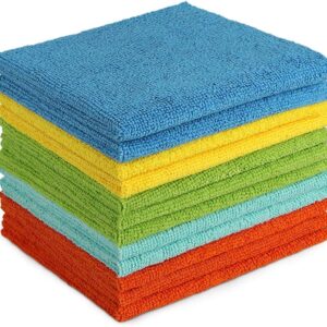 AIDEA Microfasertücher Mikrofasertücher Reinigungstücher Microfasertuch Mikrofaser Putzlappen Lappen Putztücher Fenster Tücher Geschirrtücher Auto 12 Stück, 30x30cm
