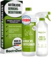 BactoDes – Animal Geruchsneutralisierer 1L Konzentrat mit Spray-Mischflasche – Starker Enzymreiniger Katzenurin, Hundeurin & Tiergerüche – Effektiver Geruchsentferner mit bio Mikroben-Wirkung