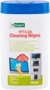 D.RECT Allzweck-Reinigungstücher 100 Stück – Reinigungstücher Feuchte in Spender – Allzwecktücher Feuchte für TFT/LCD-Monitore, Notebook, Tablet