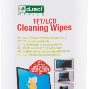 D.RECT Allzweck-Reinigungstücher 100 Stück – Reinigungstücher Feuchte in Spender – Allzwecktücher Feuchte für TFT/LCD-Monitore, Notebook, Tablet