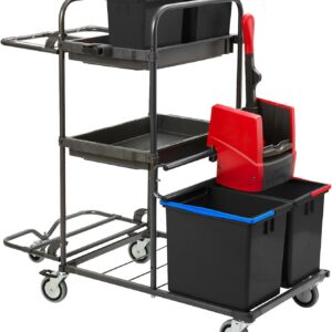 Vermop | Reinigungswagen Mistral | LxBxH 1070 x 590 x 1070 mm | 2 x 17-l-Eimer | 3 x 6-l-Eimer