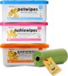 Donny & Dev Pet Supplies Hygiene-Set: Petkin Haustiertücher für Katzen und Hunde: Felltücher, Pfotentücher für Hunde und Katzen, Katzentücher für Unterseiten/Hunde-Tücher für Hintern mit grünen