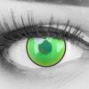 Farbige Kontaktlinsen 1 Paar grüne Demon Nezuko Green Ring Anime Manga – STARK DECKEND – Heroes Of Cosplay – Jahreslinsen für Kostüme Cosplays Halloween mit gratis Linsenbehälter – Ohne Stärke