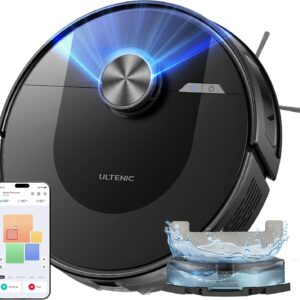 Ultenic D10+ Staubsauger Roboter mit Wischfunktion 2 in 1, 5000Pa Staubsauger Roboter mit LiDAR Navigation, 50 dB Saugroboter, Roboterstaubsauger mit APP Steuerung, Tierhaar geeignet Ultra-Leise