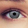 Designlenses graue Kontaktlinsen ohne Stärke, 1 Paar (2 St.) farbige Monatslinsen für einen natürlichen Effekt, geeignet für dunkle Augen + Gratis Behälter „Natural Grey“