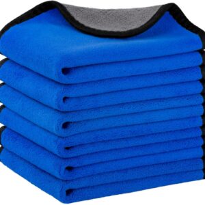 bemece 6 Stück Auto Mikrofasertücher, Auto Microfasertuch Trockentuch, Premium Extra Saugstark, Auto Trockentuch für Autopflege – 30 x 40CM