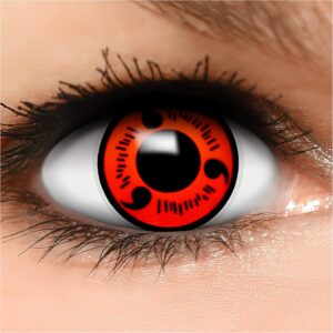 FUNZERA Sharingan Kontaktlinsen Anime in rot inkl. Behälter – Top Linsenfinder Markenqualität, 1Paar (2 Stück)