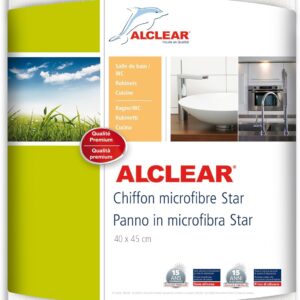 ALCLEAR Microfasertuch Star Spezialtuch, entfernt Kalkränder ohne Chemie, 40×45 cm weiss, feinste Tuchstruktur