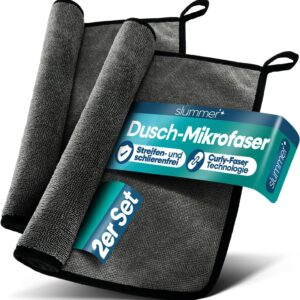 slummer XXL Trockentuch für Duschkabine, Auto, Haushalt, Camping, Fenster, 40×60 cm 580 GSM– extra saugfähiges Microfasertuch fusselfrei, kratzfrei, Extreme Wasseraufnahme