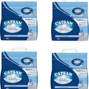 6 Packungen Catsan Hygiene Plus 10 l für Katzen, 60 l, Weiß