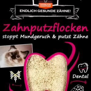 QCHEFS ZAHNPUTZFLOCKEN Katze Zahnpflege zum Lecken von Schleckmatte mit Nassfutter, Lachsöl, Katzenmilch, Malz Paste, Katzenfutter oder Leckerli | Katzenzubehör bei Katzen Mundgeruch Beschäftigung