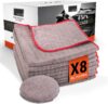 BAHOLI | 8X Mikrofasertücher inkl. 1X Polierpad extra lackschonend – Microfasertuch Autopflege 40x40cm fusselfrei & ohne Ausfransen