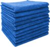 SBS Microfasertücher 10 Stück | 30 x 30 cm | blau | waschbar | für Haushalt, Auto Motorrad etc. | Putztücher | Poliertücher | Haushaltstücher | Staubtuch