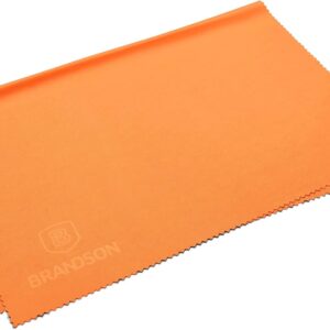 BRANDSON Brillenputztuch XXL (40×30 cm, orange) Brillen Mikrofasertuch groß, waschbar – Mikrofaser Brillentuch, Reinigungstücher für Brille Handy Display etc.