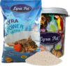 Lyra Pet® | 15 Liter Lyra Power Ultra Excellent Katzenstreu + 30 L Tonne | Mit Babypuder Duft | Klumpstreu | 350% Saugkraft | Naturprodukt aus Bentonit | Saubere Wohnung | Neutralisiert Gerüche