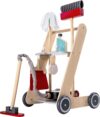 Bayer Chic 2000 277 01 Reinigungswagen für Kinder, Putzwagen aus Holz, Besenwagen mit Staubsauger und Zubehör, bunt