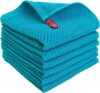 Ultraweiches und kratzfreies Waffeltuch Küchentücher zur Reinigung, saugfähige Reinigungstücher (blau)