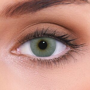 LENZOTICA 2 Stück (1 Paar), Sehr stark natürlich deckende graue Kontaktlinsen farbig ATLANTIS GREY + Behälter, DIA 14.00, 0.00 Dioptrien, 3 Monatslinsen, ohne Sehstärke, Soft Lens