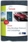 ALCLEAR A257343 Mikrofaser Auto Cockpittuch, 40×40 cm, streifenfreie Cockpitpflege ohne Kratzer, perfekte Innenreinigung, Autopflege und Politur, Farbe: anthrazit