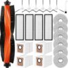 22 Stück Zubehörset für Xiaomi X20+ Saugroboter, Zubehör für Xiaomi X20 Plus Roboter-Staubsauger Ersatzteile 1 Hauptbürste 6 Wischpad 4 Staubbeutel 6 Seitenbürste 4 Filter 1 Reinigungszubehör