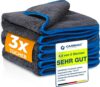 Carbigo® 3X Profi Mikrofasertücher Autopflege – Extrem saugstark & lackschonend Dank weicher Mikrofaser – Ideales Trockentuch zur Reinigung von Auto & Motorrad – 600 GSM, 40x40cm