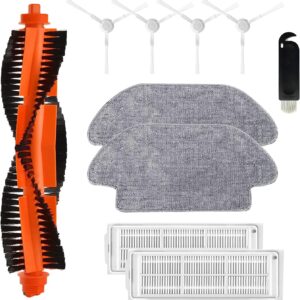 10 Stücke Ersatzteile für Xiaomi Mi Robot Vacuum XMSTJQR2S/Mop 2S/STYJ02YM, Xiaomi Saugroboter Ersatzteile Set Enthält, 4 Filter, 1 Hauptbürsten, 4 Seitenbürste, 2 Wischtücher und 1 Reinigungsbürste