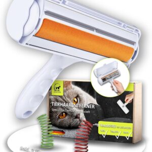 ORIENTPAW® Profi Tierhaarentferner – Fusselrolle für Katzen & Hunde – 100% Hygiene effektive Reinigung – wiederverwendbarer selbstreinigende Katzenhaarentferner Weiß – Für Teppich, Möbel, Sofa & Auto
