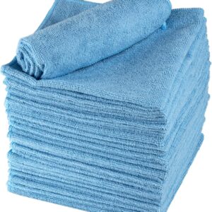 ENA Mikrofasertuch Blau (20 Stück, 40x40cm) | Mikrofaser Putztücher für den Haushalt | Waschlappen Microfaser Waschbar | Microfaser Putztuch für Auto Küche Bad