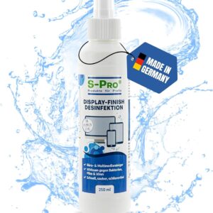 S-PRO Display-Finish I 1 x 250ml I Displayreiniger mit Antistatik-Schutz & alkoholfreie Formel I Sanfte & streifenfreie Reinigung I Ideal für empfindliche Elektrogeräte