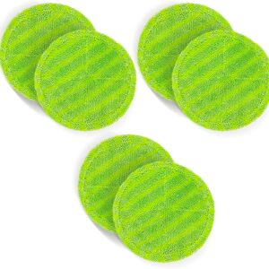 6 Stück ⌀ 16cm Mikrofaser Ersatz Mopp Pads | Universal geeignet für Hurricanes Floating Mop M30457, Dyson | Akku Wischer Ersatzpads Wischpads Grün