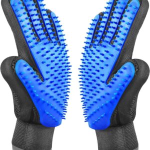Urban Print Tierhaarentfernungshandschuhe, Unisex-Silikonhandschuhe zum Massieren, Bürsten, für die Hygiene von Hunden, Katzen und anderen Tieren | Badebürste | 1 Paar (blau)