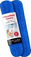 Tyroler Bright Tools Austauschbares Mikrofaser-Reinigungstuch – verwendet mit dem Fensterreiniger, superweich, Abriebfest, sehr saugfähige Tücher (Blau – Packung à 2)