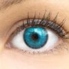 Kontaktlinsen farbig ‚Toledo Blue‘ ohne Stärke farbige blaue Monatslinsen weiche Linsen soft Hydrogel 2 Stück Farblinsen + Linsenbehälter 0.0 Dioptrien natürliche Farben Serie