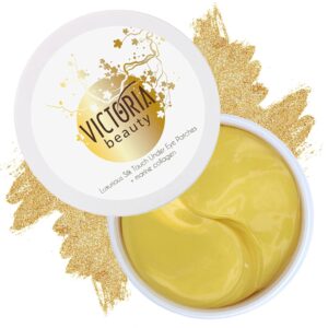 Victoria Beauty 60 Pads Kollagen Augenpads gegen Augenringe, Tränensäcke und Schwellungen kühlend, 24K Gold Kollagenaugenmaske, Collagen Under Eye Patches, Мindern Falten und müde Augen