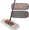 CLEANHOME Nass- & Trockenmopps für den Haushalt，Bodenwischer Set mit 3 Verschiedenen Waschbaren Mopp-Pads und Ausziehbarem langem Griff, Wischer Boden,Wischmopp for Hardwood,Marble,Tile Floor Mopping.