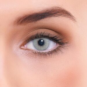 LENZOTICA Sehr stark natürlich deckende graue Jahreslinsen farbig ATLANTIS GREY + Behälter, 1 Paar (2 Stück), DIA 14.00, ohne Stärke, 0.00 Dioptrien, Kontaktlinsen ohne Sehstärke, Soft Lens