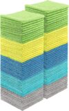 HOMEXCEL Mikrofaser-Reinigungstücher, 100 Stück, hochsaugfähige Reinigungstücher, fusselfreie und kratzfreie Reinigungstücher für Haus, Küche und Auto, mehrfarbige Mikrofaser-Handtücher, 29,2 x 29,2