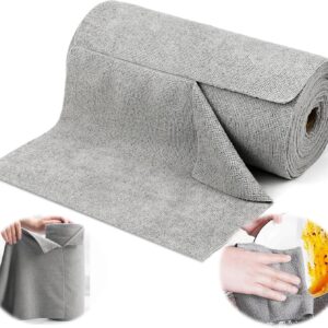 Erzekrim Mikrofaser Reinigungstücher 50 Stück Abreißbare PutztücherRolle 30x30cm Fusselfreie Putztuchrolle Sehr Saugfähig Wiederverwendbare Spüllappen für Auto, Küche und Fenster (Grau)