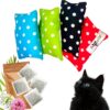 SNOOZYCAT® 4 Stück nachfüllbare Baldrian Kissen für Katzen und 4 Stück Baldrian Nachfüll Pads, handgemacht und waschbar, Duftkissen Baumwolle mit natürlicher 100% Katzenbaldrian, Made in Germany
