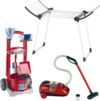 Theo Klein 6792 Vileda Haushalt Mega Set Inkl. Besenwagen mit Putz-Zubehör, Wäscheständer sowie Staubsauger mit Saug-und Soundfunktion Spielzeug für Kinder ab 3 Jahren