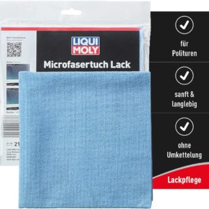 LIQUI MOLY Microfasertuch Lack, 40 x 40 cm I Art.-Nr. 21783 I 1x Microfasertuch Autopflege zum Auspolieren & Entfernen von Polierarbeiten – ohne Kratzer I Waschbares, silikonfreies Auto Mikrofasertuch