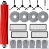 21 Stück Zubehörset für Roborock Qrevo S/Qrevo Pro Saugroboter, Ersatzteile 1 Hauptbürste 6 Staubbeutel 4 Wischpad 4 HEPA Filter 4 Seitenbürste 1 Reinigungszubehör 1 Schraubendreher