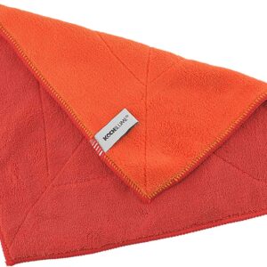 Kochblume 1-3-5-10er Set | Microfasertuch Putztuch 30 x 30cm, Aufnahmefähigeit bis ca. 300 ml | (rot-orange, einzeln)