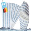 HELOME 5X Microfaser-Möppe für 50cm-Mopp-Klapphalter – Wischmöppe für Reinigungsunternehmen – Wischbezüge mit Abrasivstreifen – Professionelle Taschenbezüge für Feuchtreinigung und Trockenreinigung